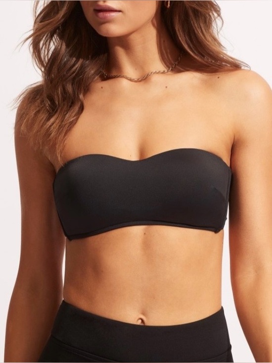 Seafolly Other - Seafolly Strapless Black Bandeau Bikini Top size 8